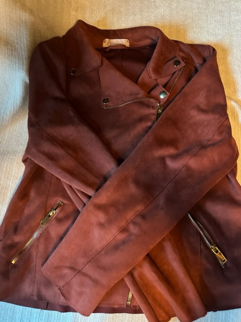 Philosophy Suede Jacket - Rust Brown